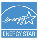 Blue and white energy sustainability emblem